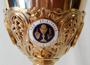 Solid silver gilt antique French Gothic Chalice.